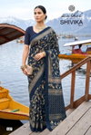 Shivika Vol 1 By Kashvi Black Moss Foil Saree Wholesalers In Surat
